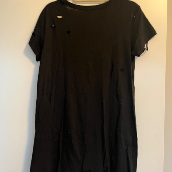 TOBI black ripped t-shirt dress size small - Picture 3 of 6